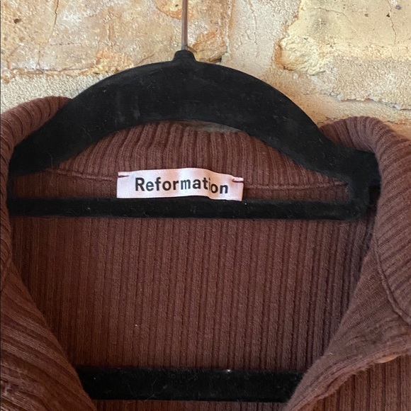 Reformation Chocolate Ribbed Jumpsuit - Picture 2 of 4